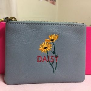 Madewell Daisy Embroidered Leather Pouch